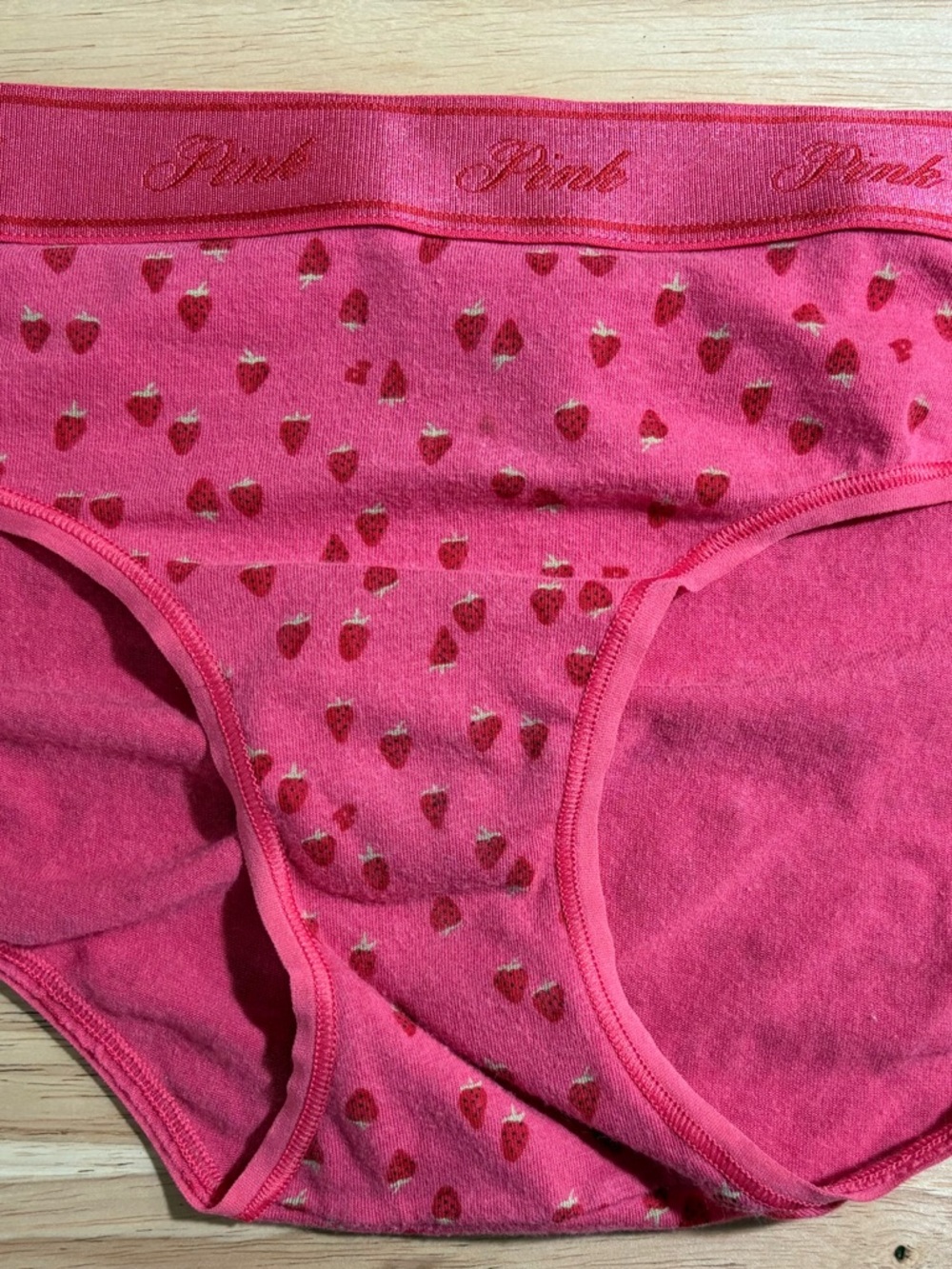 PINK by VS Pink panties with strawberries NWOT